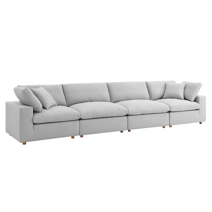 Commix 4 Piece Down Filled Overstuffed Sectional Sofa Set sectional sofa back view