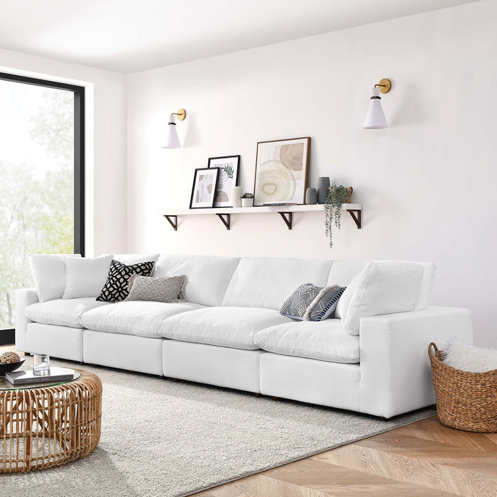 Commix 4 Piece Down Filled Overstuffed Sectional Sofa Set sectional sofa back view