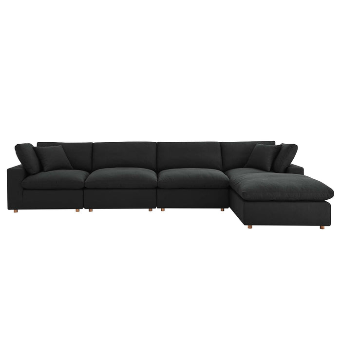 Commix 5 Piece Down Filled Overstuffed Sectional Sofa Set sectional sofa lifestyle shot