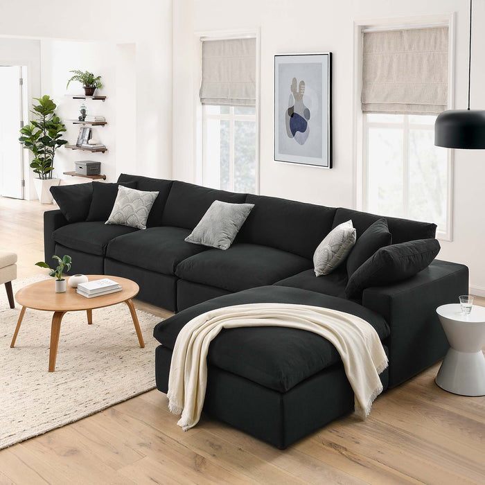 Commix 5 Piece Down Filled Overstuffed Sectional Sofa Set sectional sofa dimensions and measurements