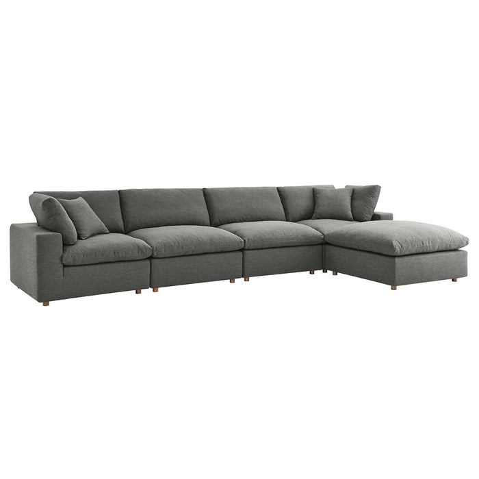 Commix 5 Piece Down Filled Overstuffed Sectional Sofa Set by Modway - angle view