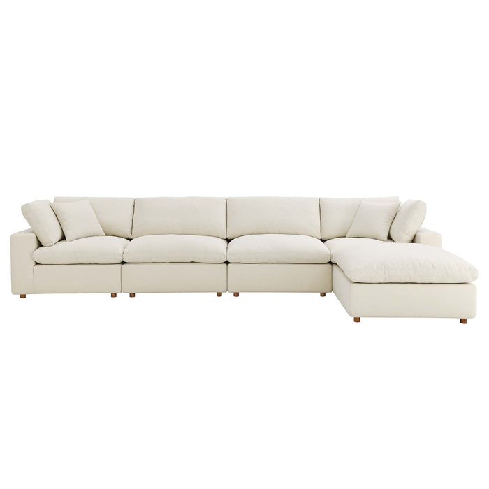Commix 5 Piece Down Filled Overstuffed Sectional Sofa Set sectional sofa side view