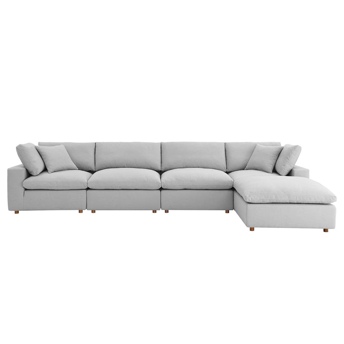Commix 5 Piece Down Filled Overstuffed Sectional Sofa Set sectional sofa dimensions and measurements