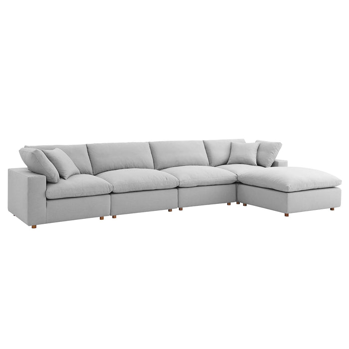 Commix 5 Piece Down Filled Overstuffed Sectional Sofa Set sectional sofa seating detail