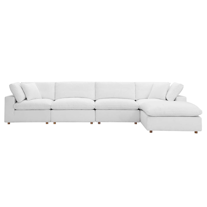 Commix 5 Piece Down Filled Overstuffed Sectional Sofa Set sectional sofa seating detail