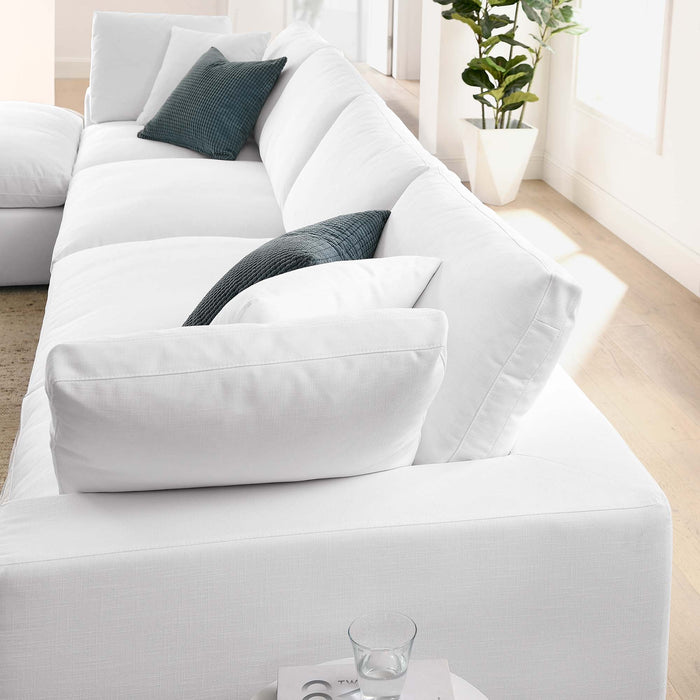 Commix 5 Piece Down Filled Overstuffed Sectional Sofa Set sectional sofa back view