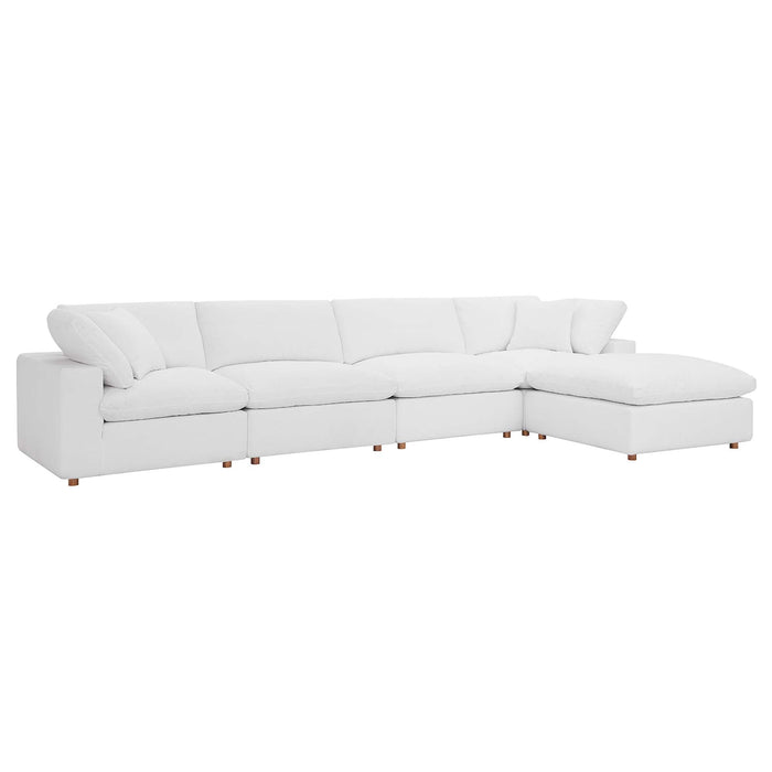 Commix 5 Piece Down Filled Overstuffed Sectional Sofa Set sectional sofa side view