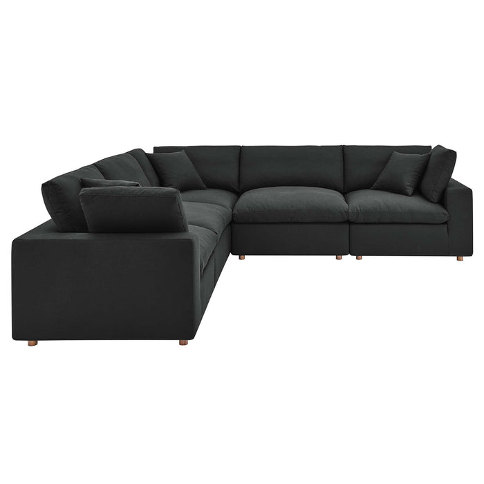 Commix 5 Piece Down Filled Overstuffed Sectional Sofa by Modway - interior view