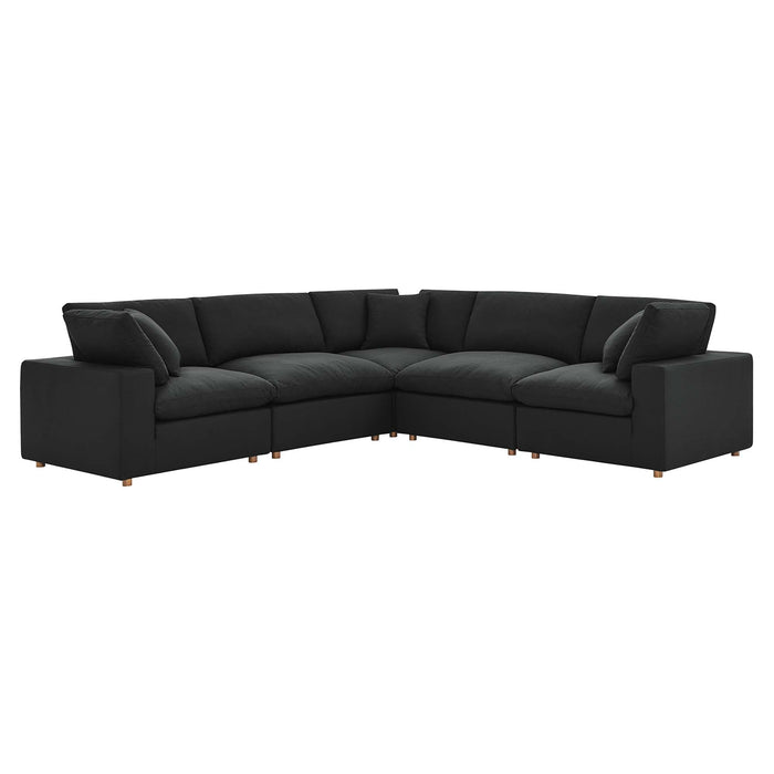 Commix 5 Piece Down Filled Overstuffed Sectional Sofa by Modway - angle view