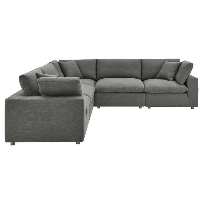 Commix 5 Piece Down Filled Overstuffed Sectional Sofa sectional sofa back view