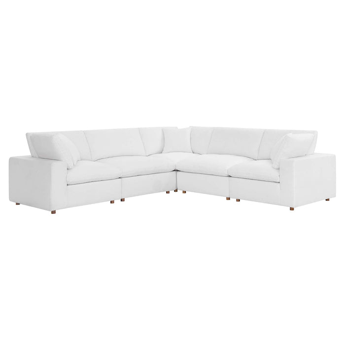 Commix 5 Piece Down Filled Overstuffed Sectional Sofa sectional sofa back view