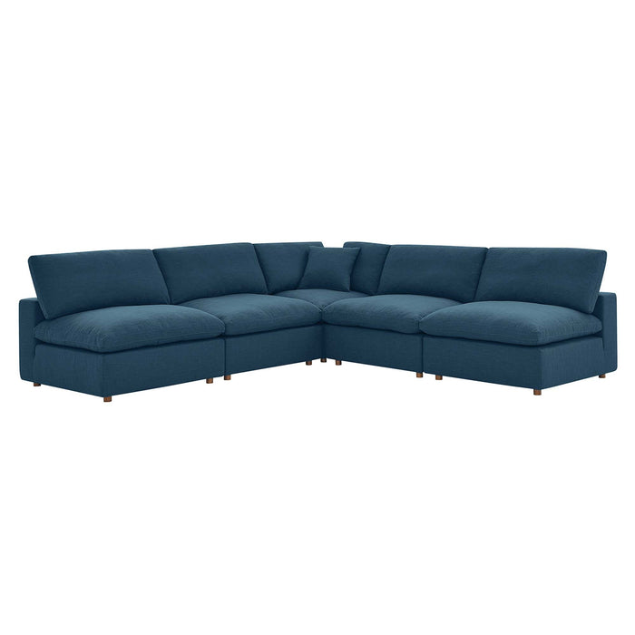 Commix 5-Piece Down Filled Overstuffed Armless Sectional Sofa