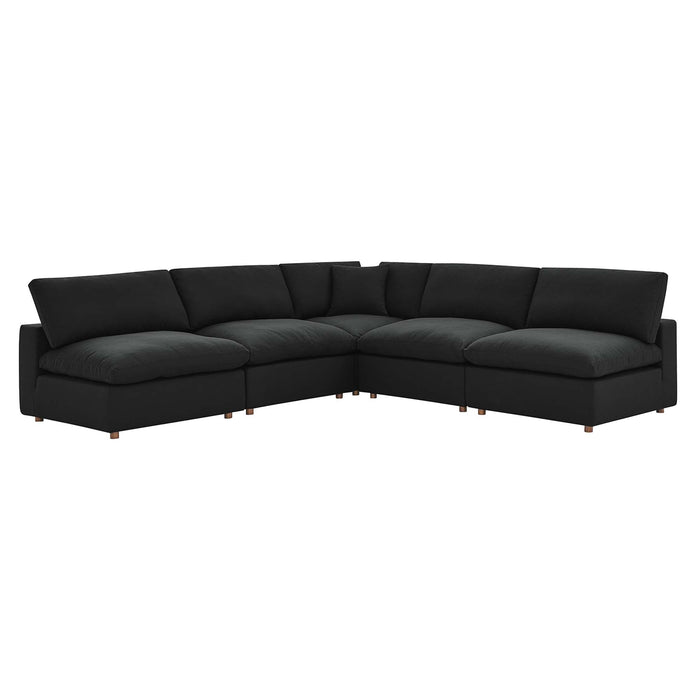 Commix 5-Piece Down Filled Overstuffed Armless Sectional Sofa