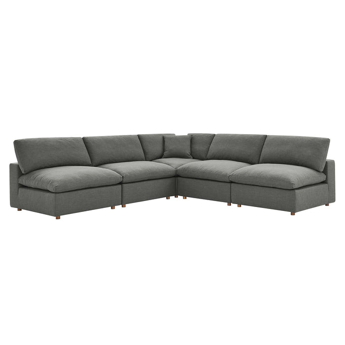 Commix 5-Piece Down Filled Overstuffed Armless Sectional Sofa