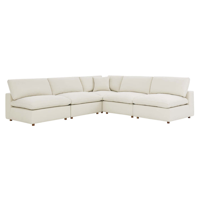 Commix 5-Piece Down Filled Overstuffed Armless Sectional Sofa