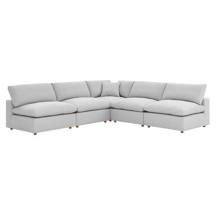 Commix 5-Piece Down Filled Overstuffed Armless Sectional Sofa