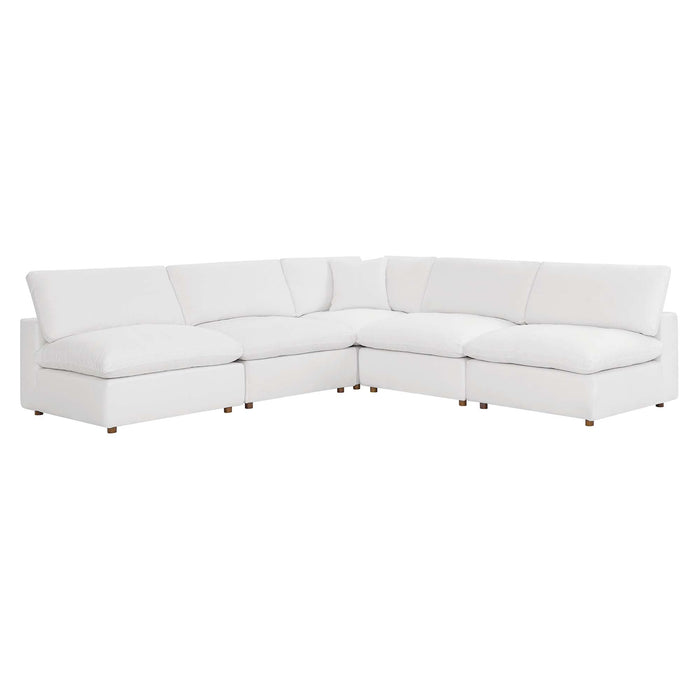 Commix 5-Piece Down Filled Overstuffed Armless Sectional Sofa