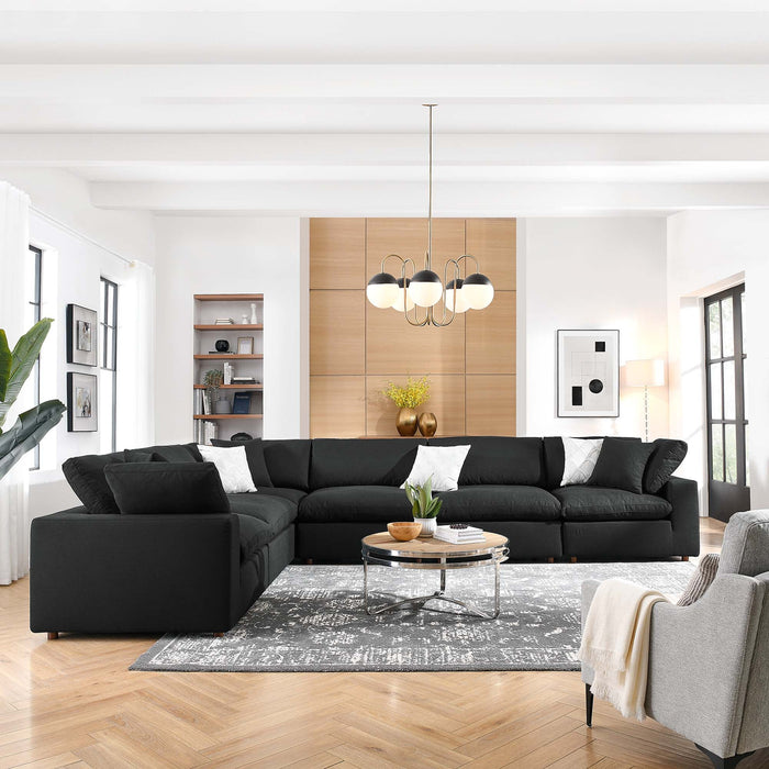 Commix 6 Piece Down Filled Overstuffed Sectional Sofa Set by Modway - front view