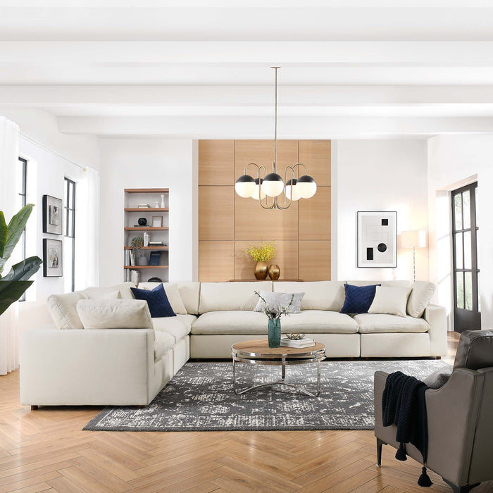 Commix 6 Piece Down Filled Overstuffed Sectional Sofa Set by Modway - specifications diagram