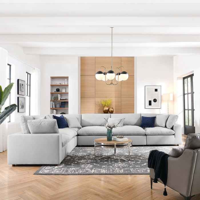Commix 6 Piece Down Filled Overstuffed Sectional Sofa Set by Modway - interior view