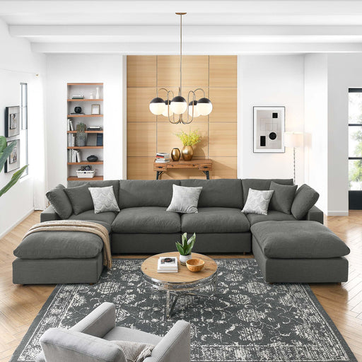 Commix 6-Piece Down Filled Overstuffed Sectional Sofa by Modway - front view