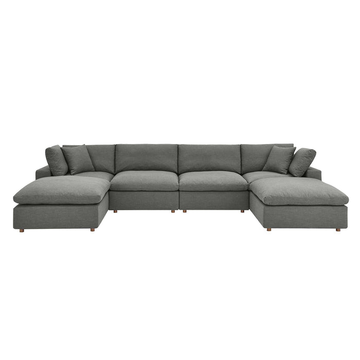 Commix 6-Piece Down Filled Overstuffed Sectional Sofa by Modway - angle view