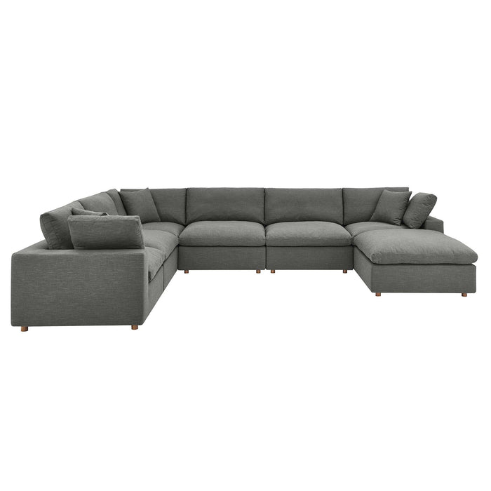 Commix 7-Piece Down Filled Overstuffed Sectional Sofa sectional sofa back view