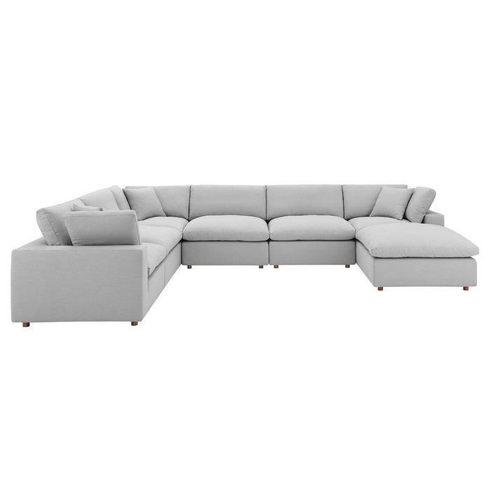Commix 7-Piece Down Filled Overstuffed Sectional Sofa sectional sofa dimensions and measurements