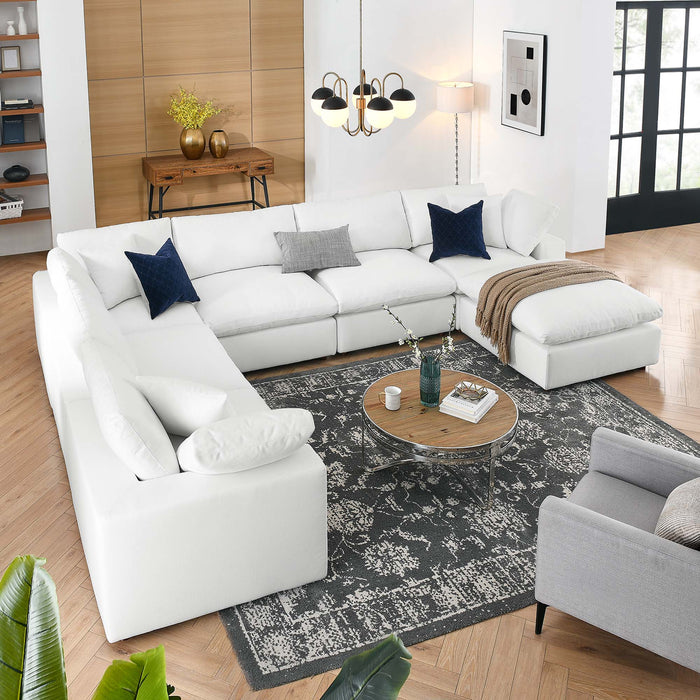 Commix 7-Piece Down Filled Overstuffed Sectional Sofa sectional sofa dimensions and measurements