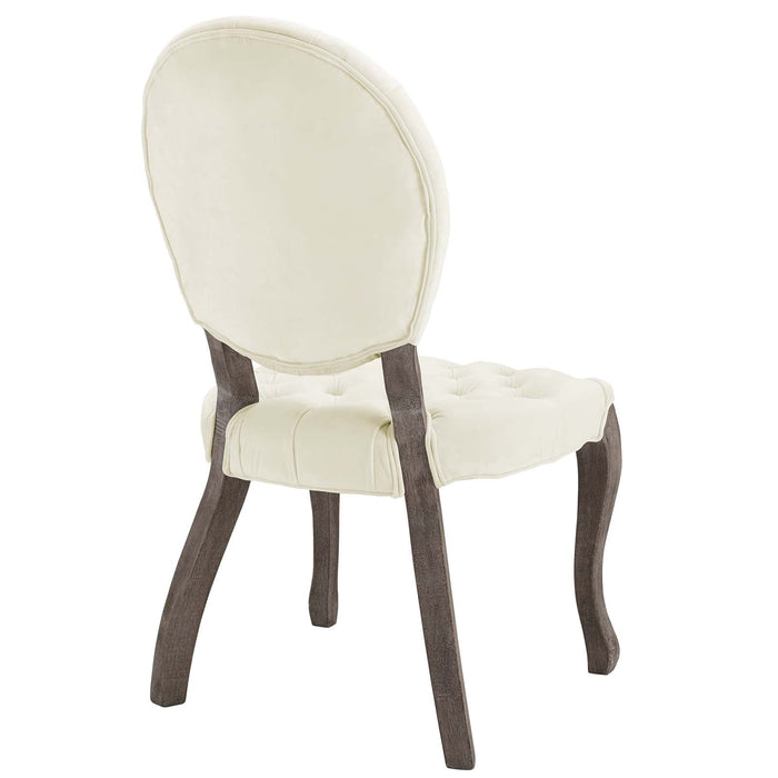 Modway Exhibit French Vintage Dining Performance Velvet Side Chair - Close-Up