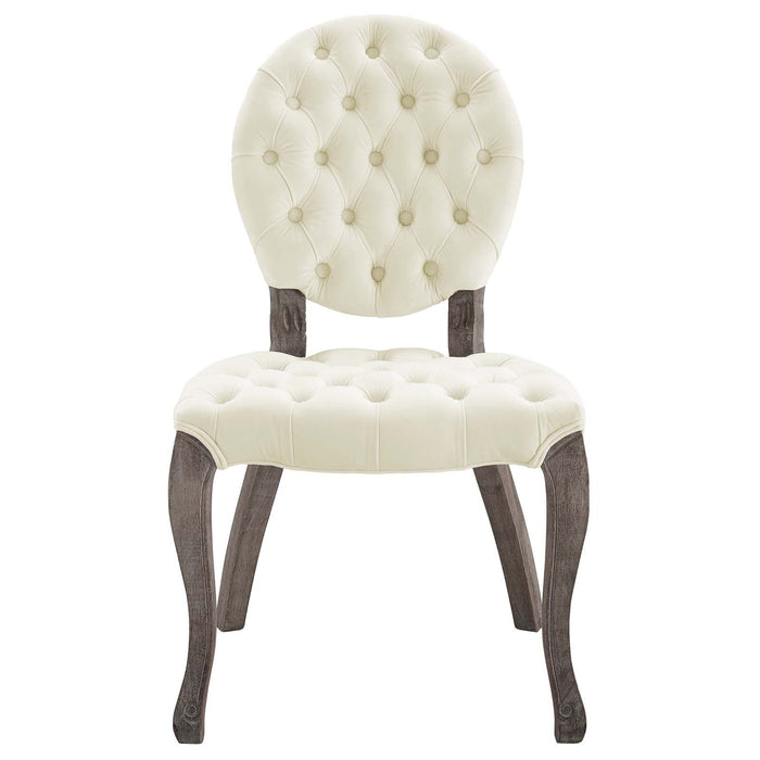Modway Exhibit French Vintage Dining Performance Velvet Side Chair - Lifestyle View