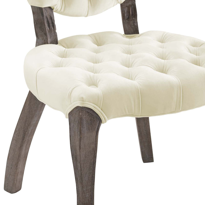 Modway Exhibit French Vintage Dining Performance Velvet Side Chair - Dimensions
