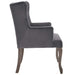 Modway Realm French Vintage Dining Performance Velvet Armchair in Blue - Side View