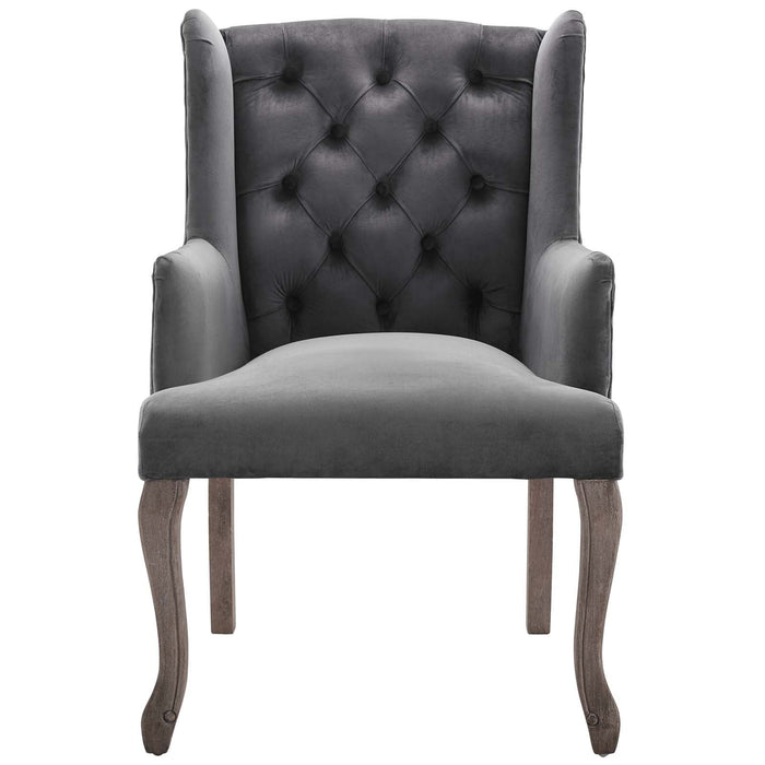 Modway Realm French Vintage Dining Performance Velvet Armchair - Close-Up