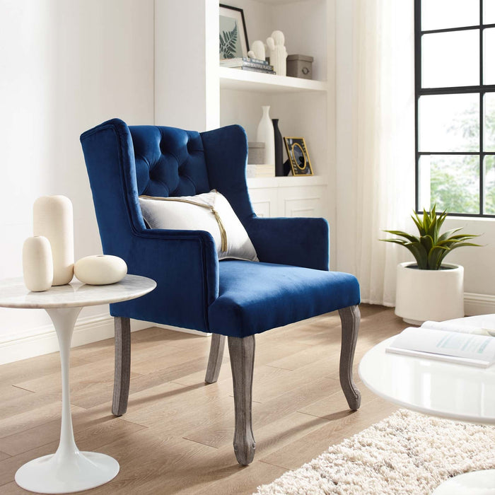 Modway Realm French Vintage Dining Performance Velvet Armchair - Dimensions