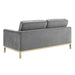 Loft Gold Stainless Steel Leg Performance Velvet Loveseat - in lifestyle setting