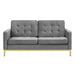 Loft Gold Stainless Steel Leg Performance Velvet Loveseat - view 5