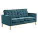 Loft Gold Stainless Steel Leg Performance Velvet Loveseat - view 12