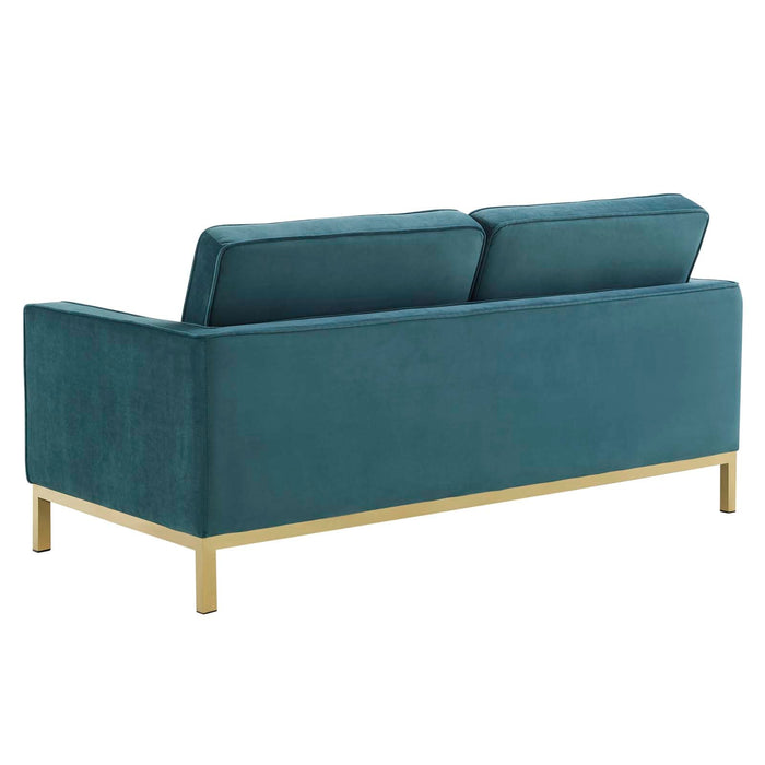 Loft Gold Stainless Steel Leg Performance Velvet Loveseat - view 14