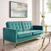 Loft Gold Stainless Steel Leg Performance Velvet Loveseat - view 11