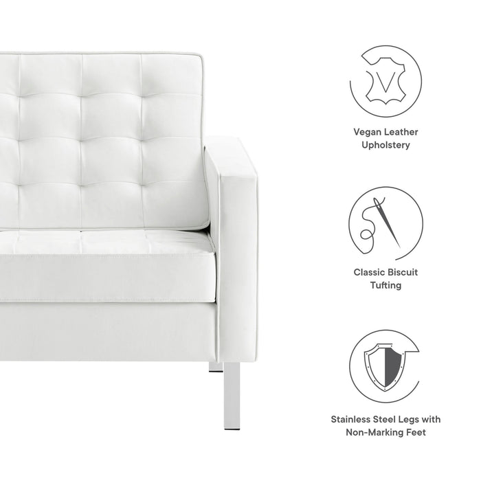 Loft Tufted Vegan Leather Armchair