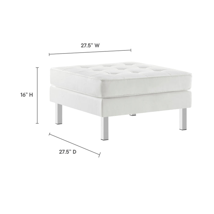 Loft Tufted Vegan Leather Ottoman