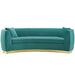 Resolute Curved Performance Velvet Sofa Teal EEI-3408-TEA
