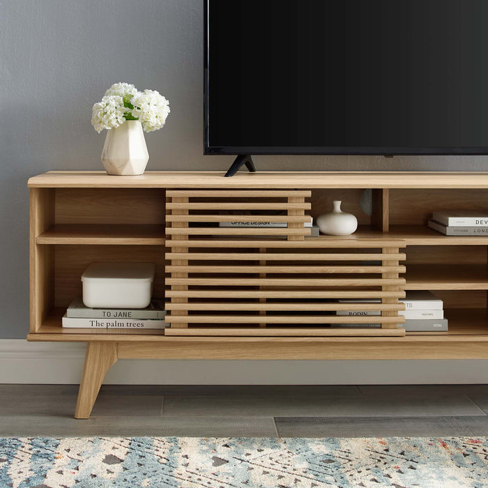 Modway Render 71" Media Console TV Stand Living Room Furniture in Brown - Side View