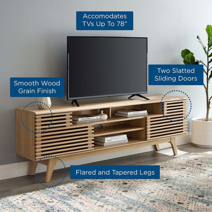 Modway Render 71" Media Console TV Stand Living Room Furniture in Brown - Detail View