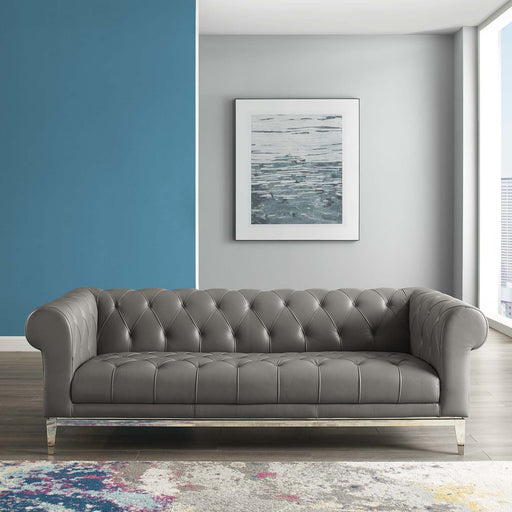 Idyll Tufted Button Upholstered Leather Chesterfield Sofa - Modway \living\sofas