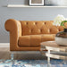 Idyll Tufted Button Upholstered Leather Chesterfield Sofa - view 9