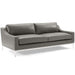 Harness 83.5" Stainless Steel Base Leather Sofa - alternate angle view