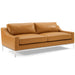 Harness 83.5" Stainless Steel Base Leather Sofa - view 10