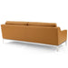 Harness 83.5" Stainless Steel Base Leather Sofa - view 14